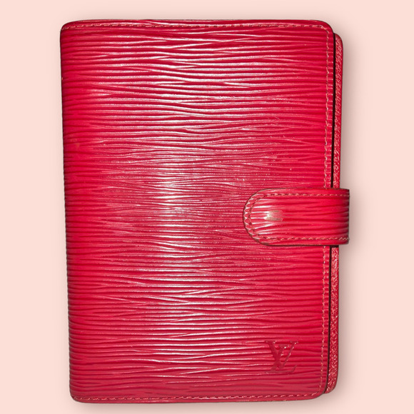 Louis Vuitton Wallet Cover Agenda Red Leather Vintage - Picture 1 of 8